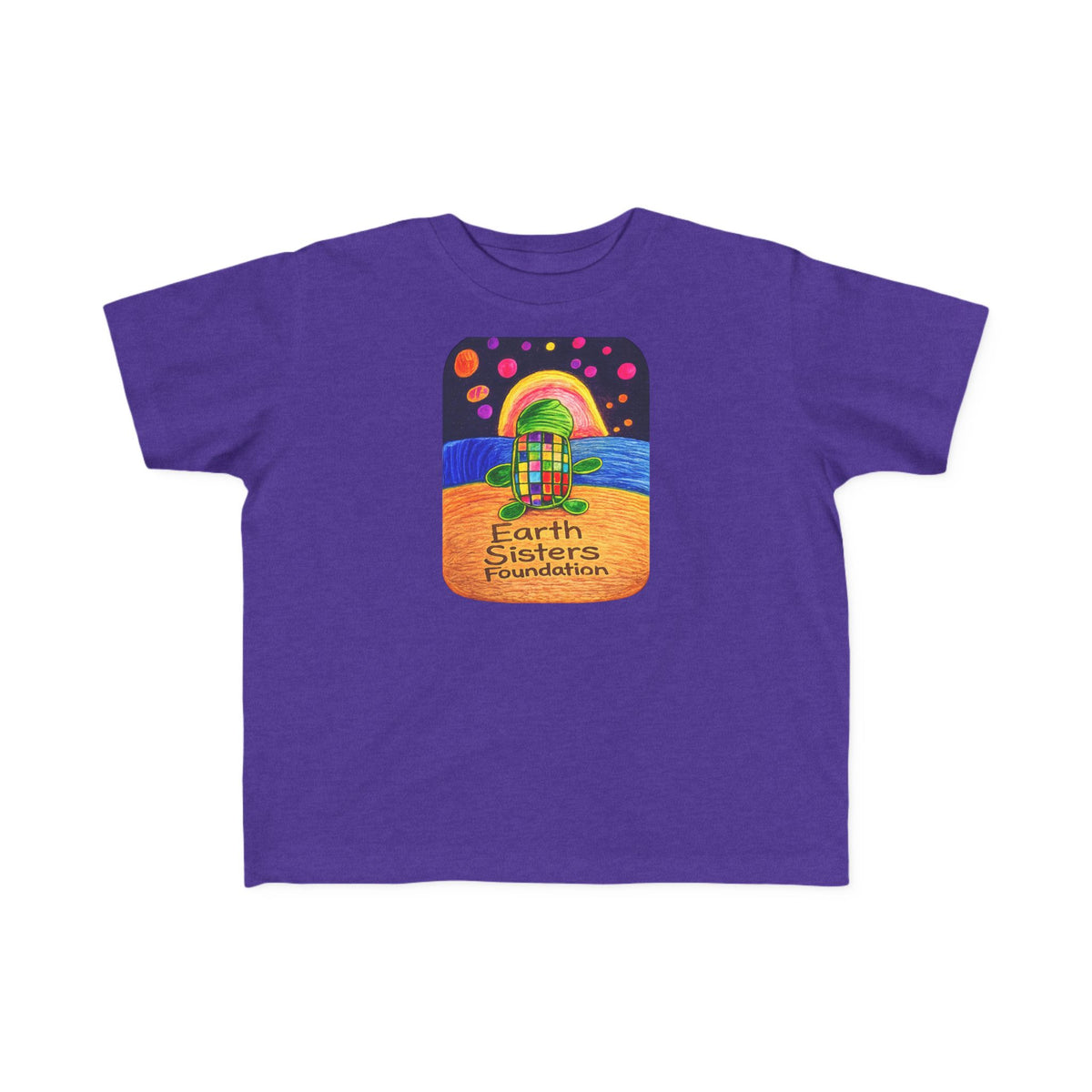Earth Sisters Foundation Toddler Tee - Colorful Sea Turtle Graphic