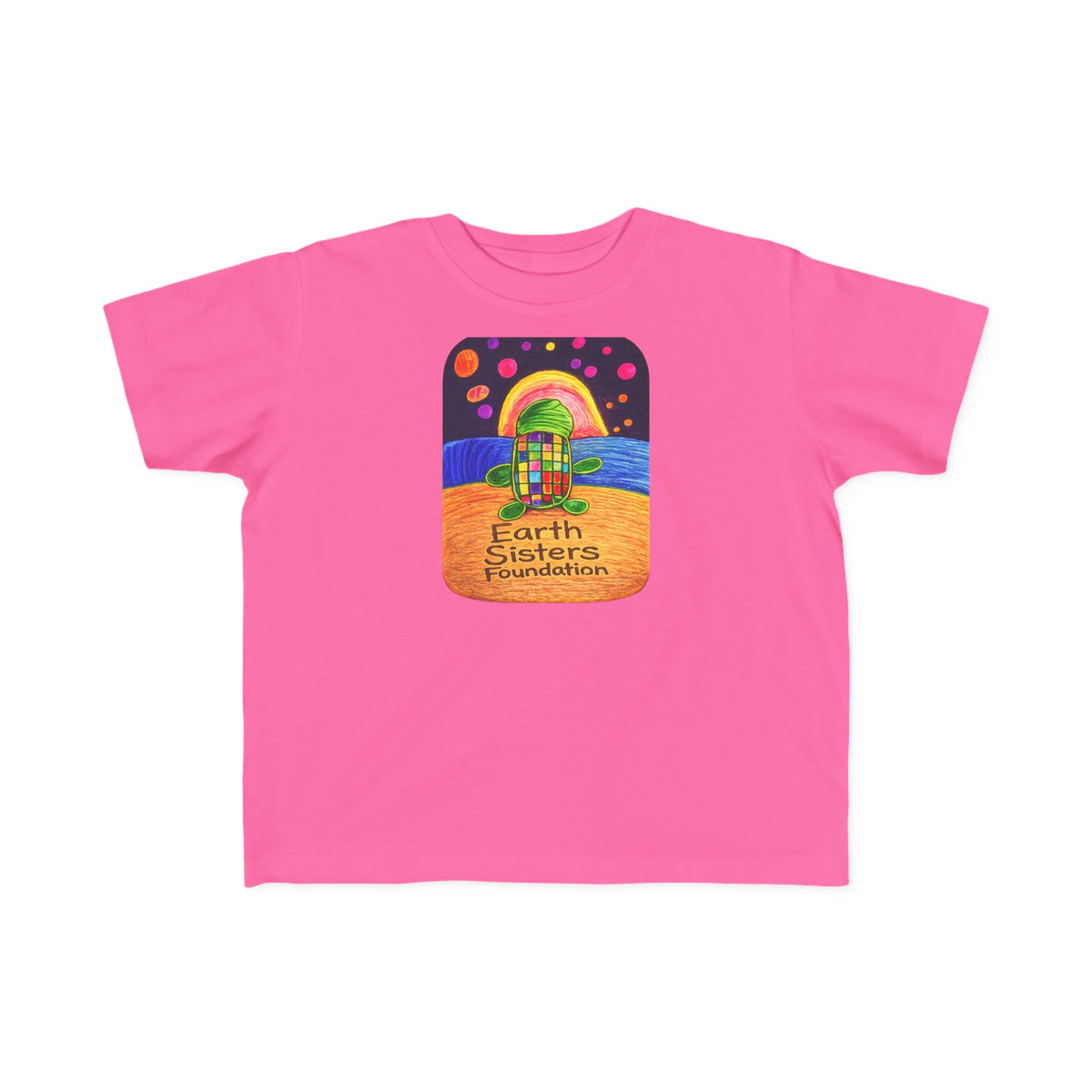 Earth Sisters Foundation Toddler Tee - Colorful Sea Turtle Graphic