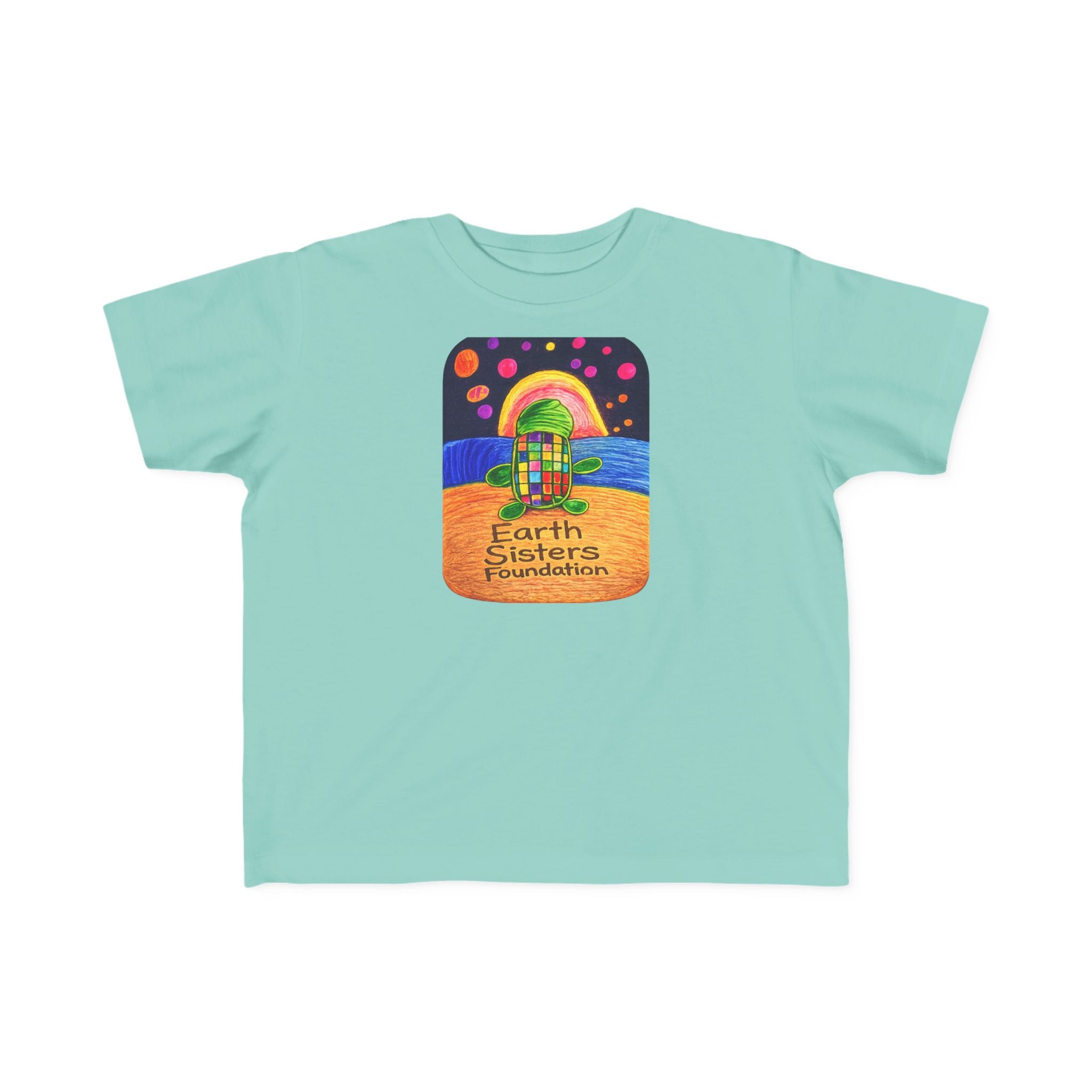 Earth Sisters Foundation Toddler Tee - Colorful Sea Turtle Graphic