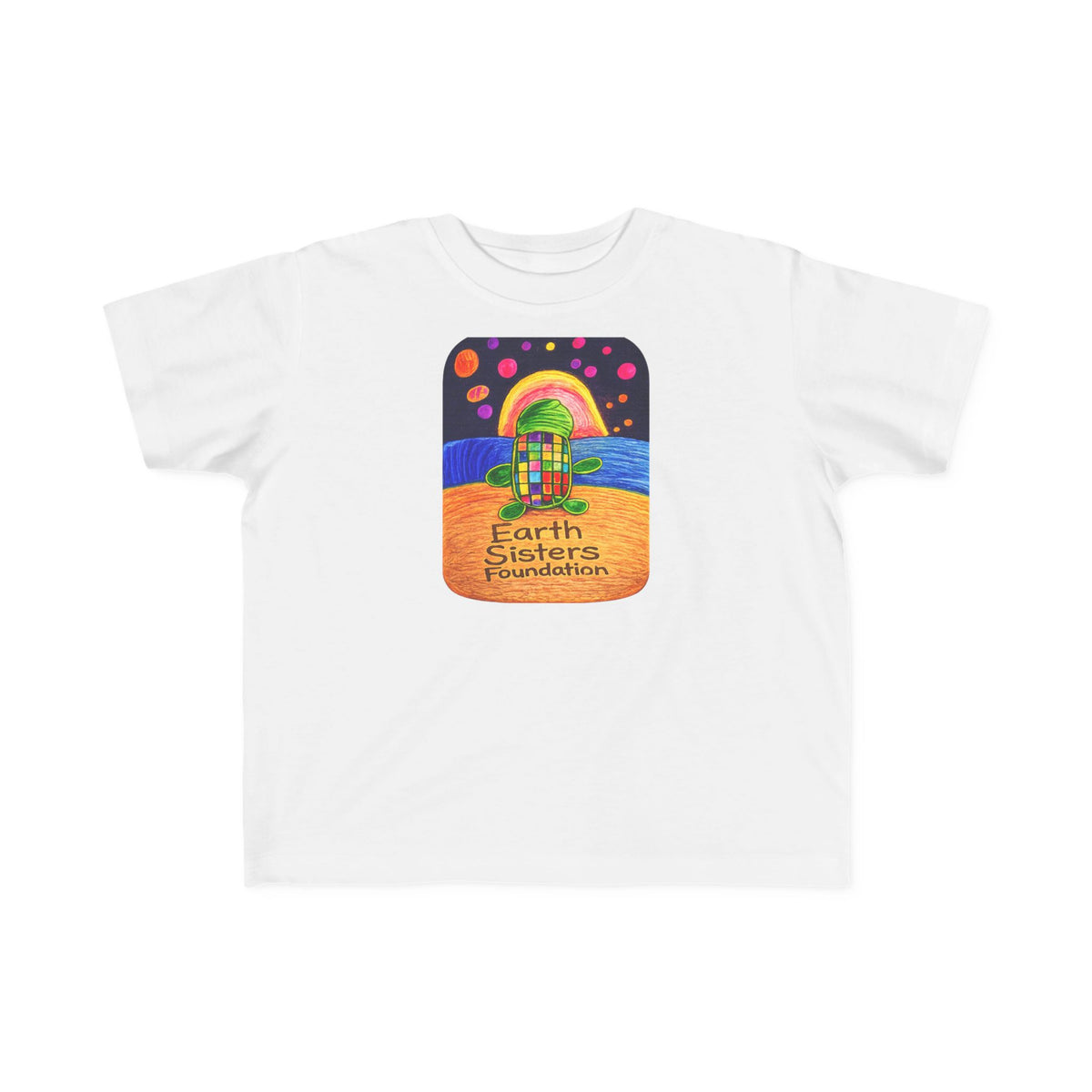 Earth Sisters Foundation Toddler Tee - Colorful Sea Turtle Graphic