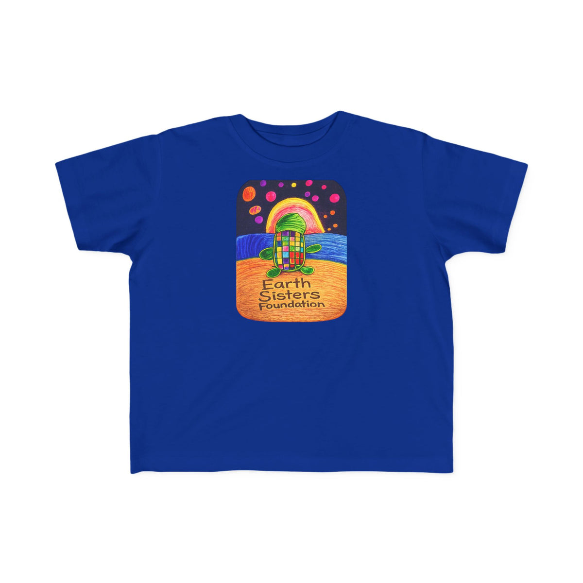 Earth Sisters Foundation Toddler Tee - Colorful Sea Turtle Graphic